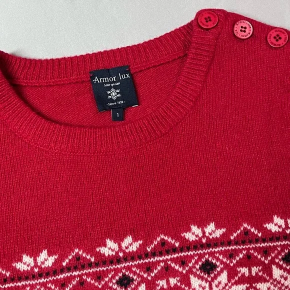 Armor Lux Wool Pull On Crewneck Sweater NWOT - Picture 4 of 6